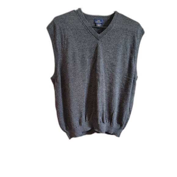 Brooks Brothers 346 Italian Merino Wool V-Neck Sweater Vest XL Grey - Picture 10 of 10